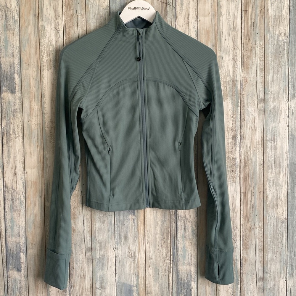 Lululemon Ribbed Cropped Define Jacket | Tidewater Teal | Size 6 - Picture 5 of 12